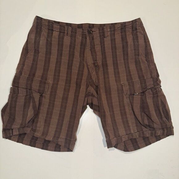 Patagonia Other - Patagonia Brown Organic Cotton Striped Cargo Lightweight Shorts Men’s 36